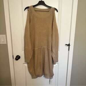 Cupshe Cream Knit Sweater Dress/Cover Up